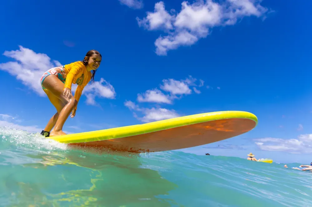 What equipment is provided during surf lessons?